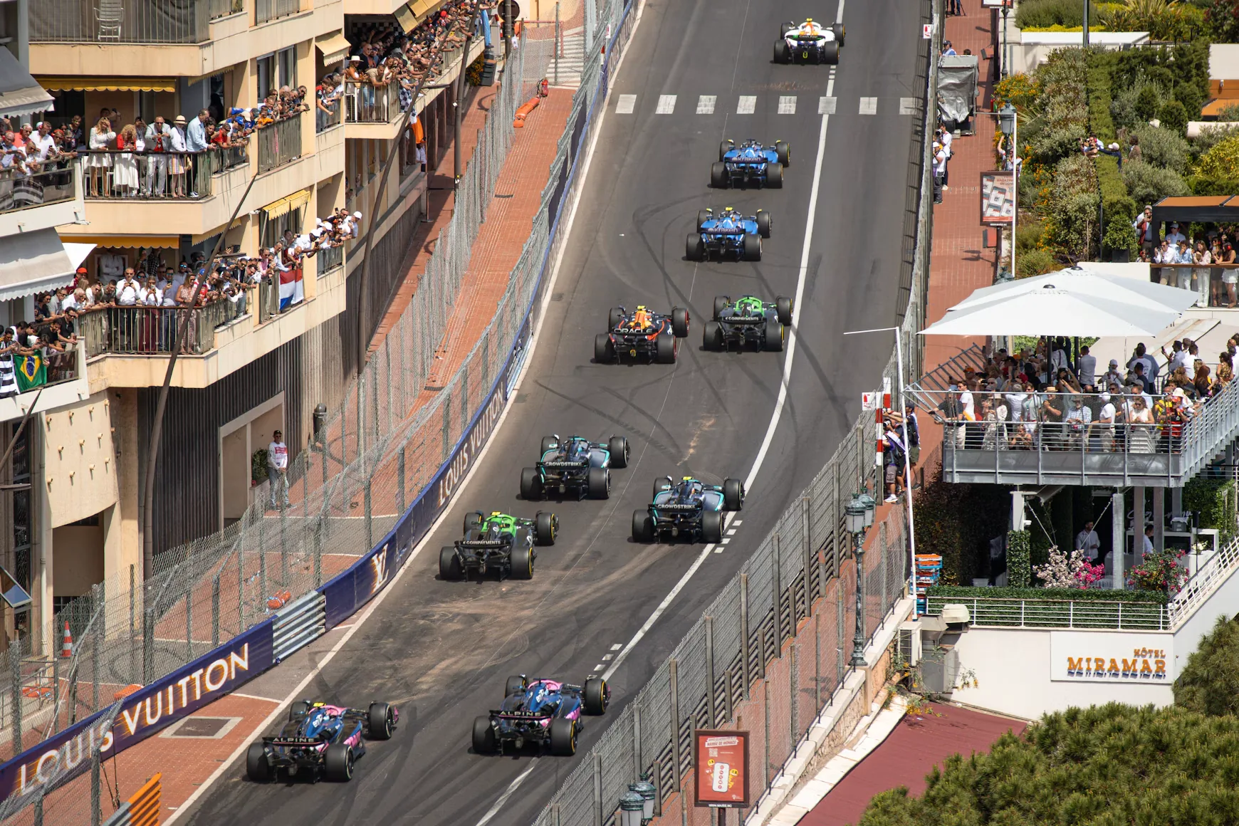 Formula 1 cars racing in Monaco