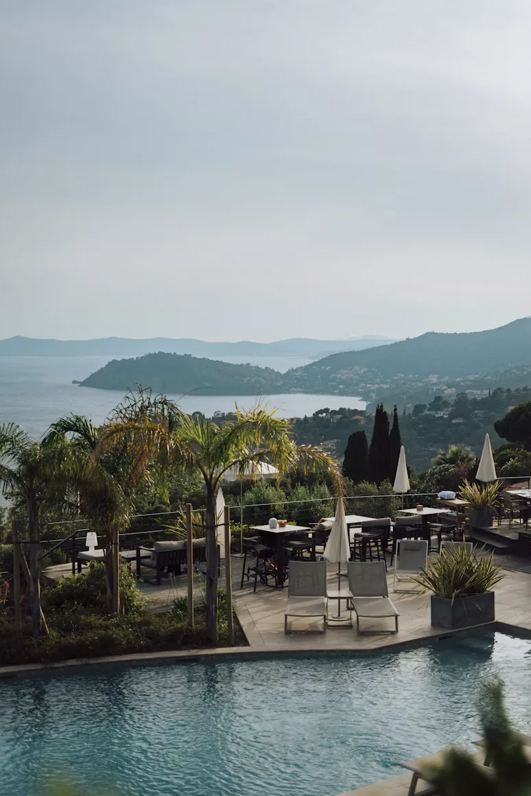 Infinity pool and terrace overlooking the Mediterranean